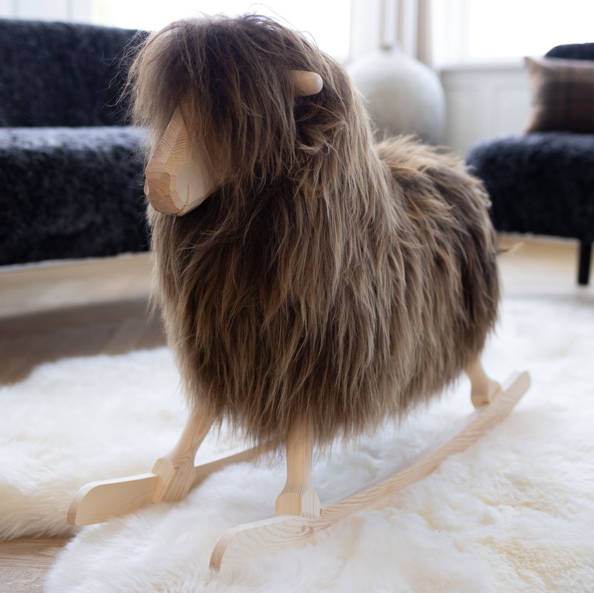 Rocking Sheep | Long Wool | L85xW25xH60 cm | Large